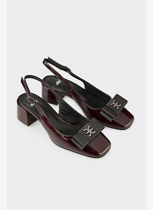 Bordo Deri Kadın Ayakkabı - Görsel 3