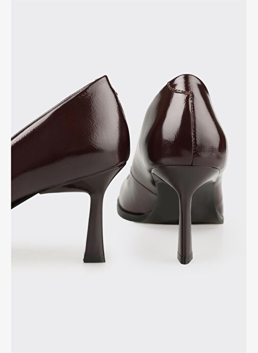 Bordo Deri Kadın Ayakkabı - Görsel 5