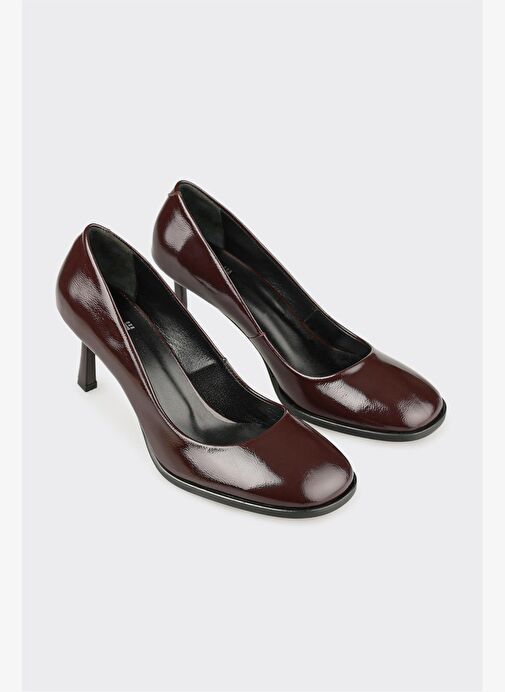 Bordo Deri Kadın Ayakkabı - Görsel 3