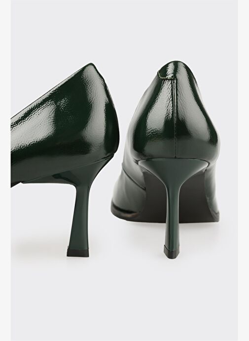 Haki Deri Kadın Ayakkabı - Görsel 5