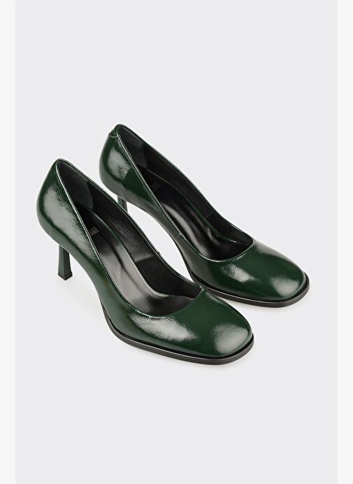 Haki Deri Kadın Ayakkabı - Görsel 3