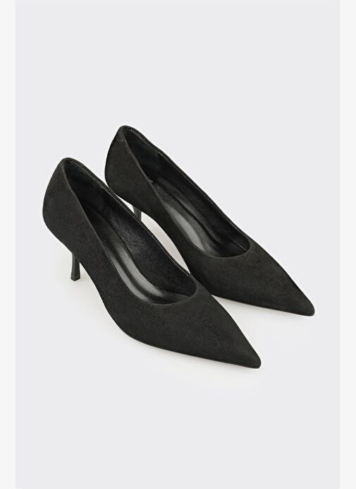 Siyah Deri Kadın Stiletto - Görsel 3