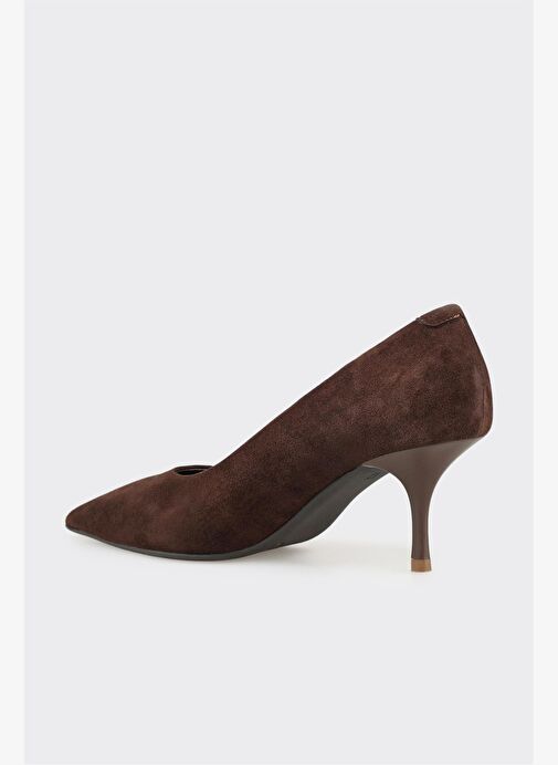 Kahve Deri Kadın Stiletto - Görsel 4