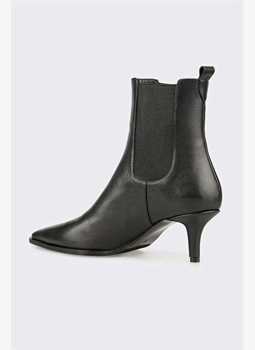 Siyah Deri Kadın Klasik Bot - Görsel 4