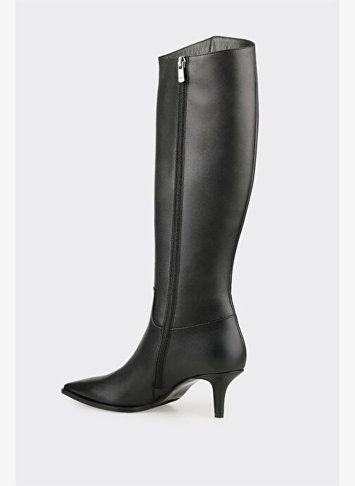 Siyah Deri Kadın Çizme - Görsel 4