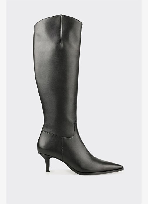 Siyah Deri Kadın Çizme - Görsel 2