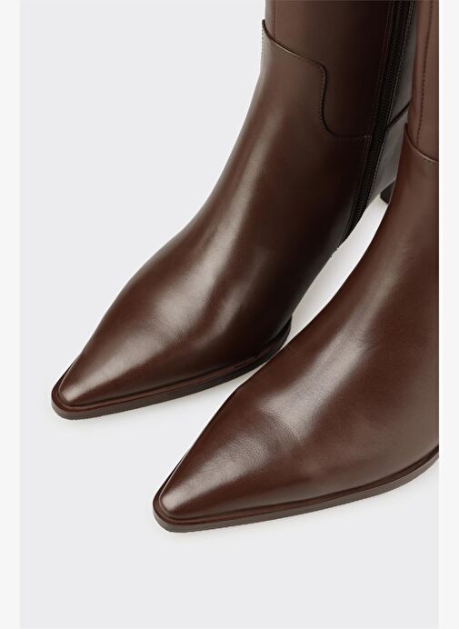 Kahve Deri Kadın Çizme - Görsel 5