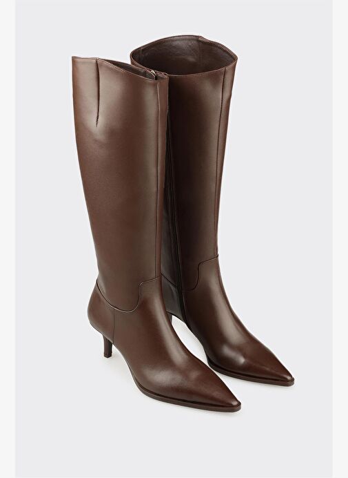 Kahve Deri Kadın Çizme - Görsel 3