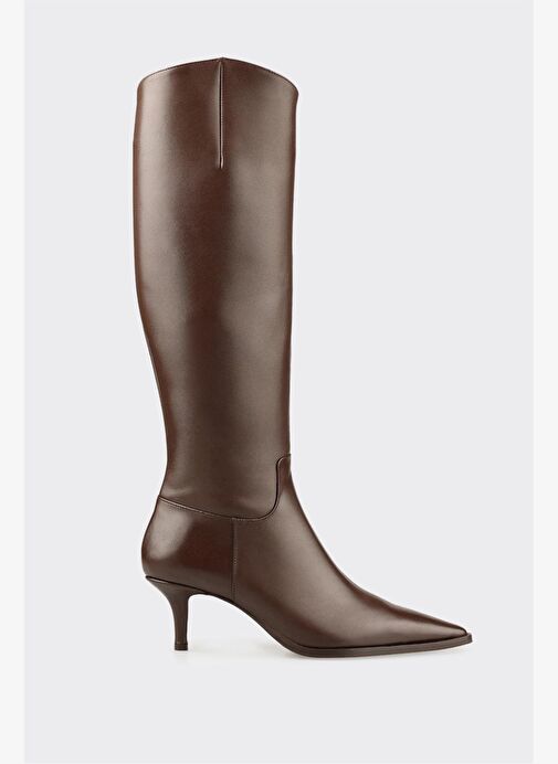 Kahve Deri Kadın Çizme - Görsel 2