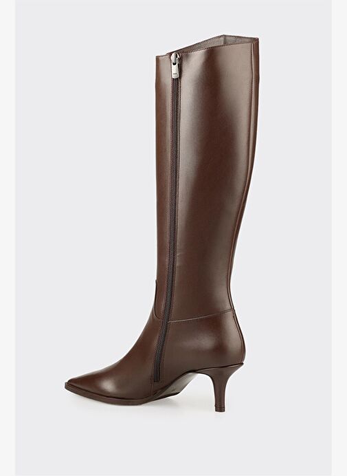 Kahve Deri Kadın Çizme - Görsel 4