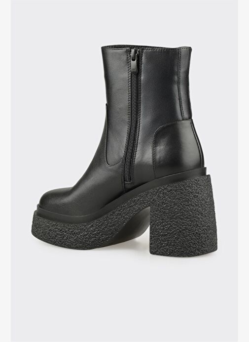 Siyah Deri Kadın Günlük Bot - Görsel 4