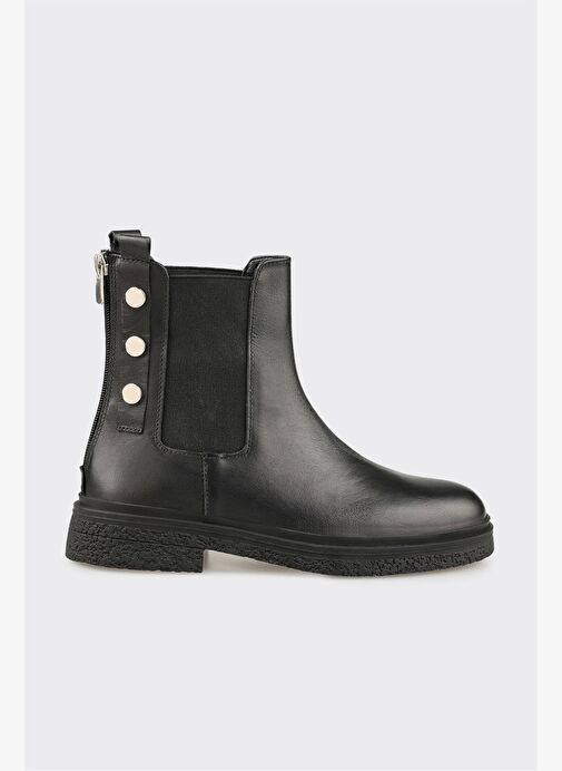 Siyah Deri Kadın Günlük Bot - Görsel 2
