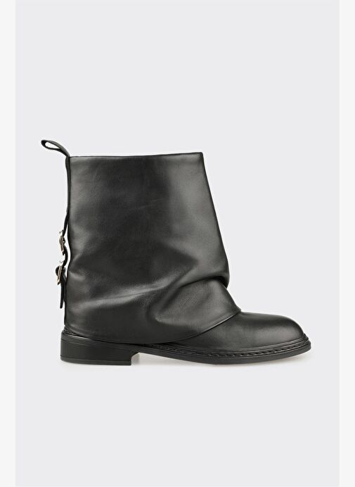 Siyah Deri Kadın Günlük Bot - Görsel 2