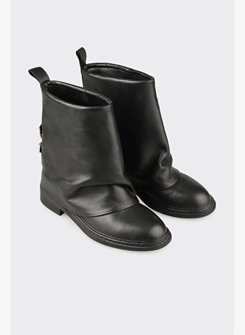 Siyah Deri Kadın Günlük Bot - Görsel 3