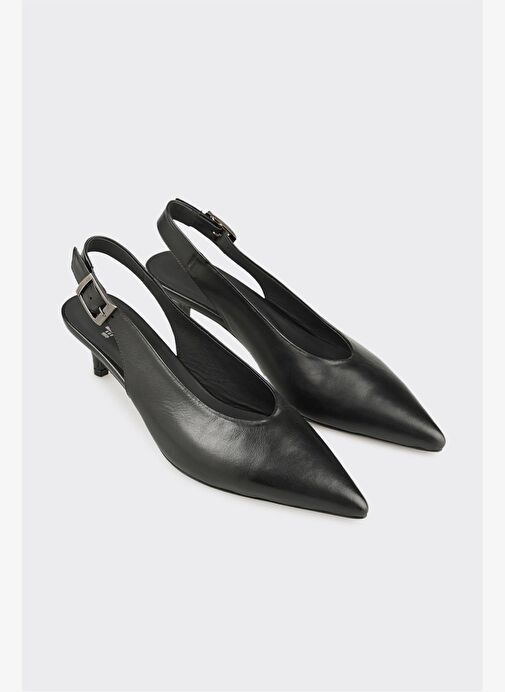 Siyah Deri Kadın Ayakkabı - Görsel 3