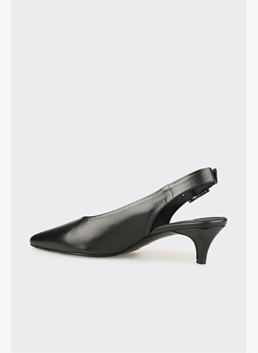 Siyah Deri Kadın Ayakkabı - Görsel 4