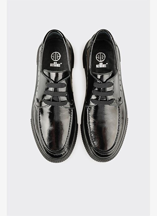 Siyah Deri Kadın Spor Ayakkabı - Görsel 5