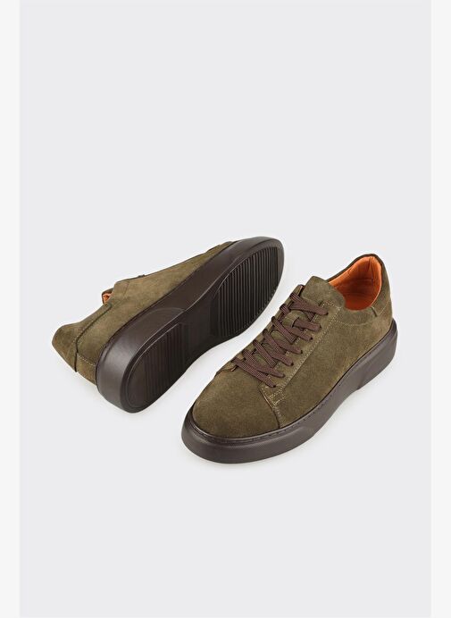 Haki Deri Erkek Günlük Ayakkabı - Görsel 4