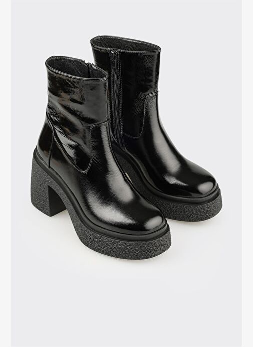 Siyah Deri Kadın Günlük Bot - Görsel 3