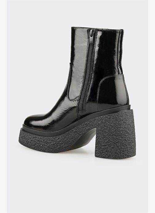 Siyah Deri Kadın Günlük Bot - Görsel 4
