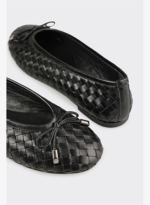 Siyah Deri Kadın Günlük Ayakkabı - Görsel 6