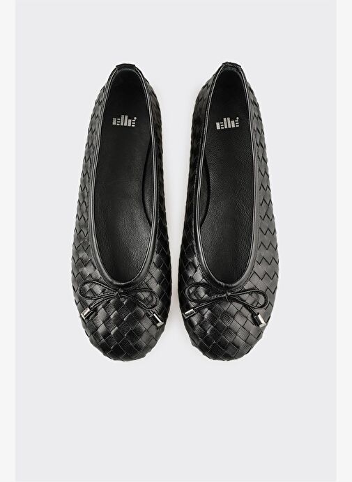 Siyah Deri Kadın Günlük Ayakkabı - Görsel 5