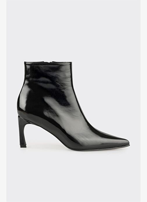 Siyah Deri Kadın Klasik Bot - Görsel 2
