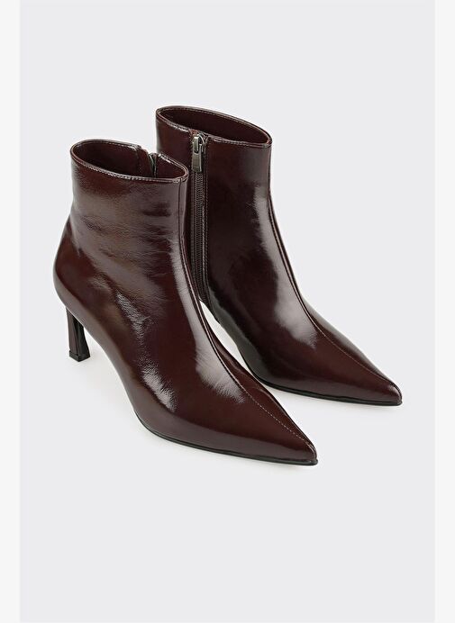 Kahve Deri Kadın Klasik Bot - Görsel 3