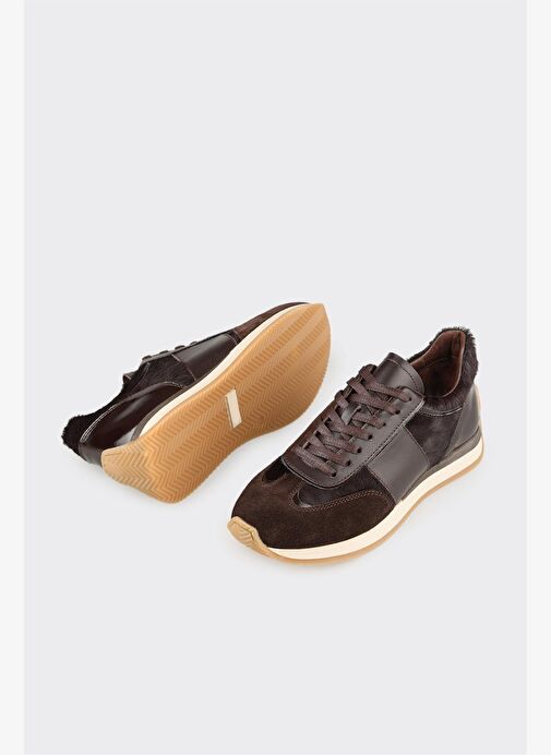 Kahve Deri Kadın Spor Ayakkabı - Görsel 4