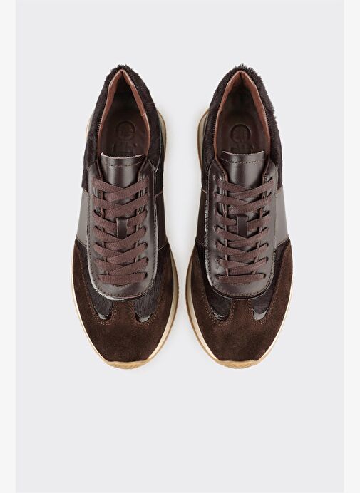 Kahve Deri Kadın Spor Ayakkabı - Görsel 5