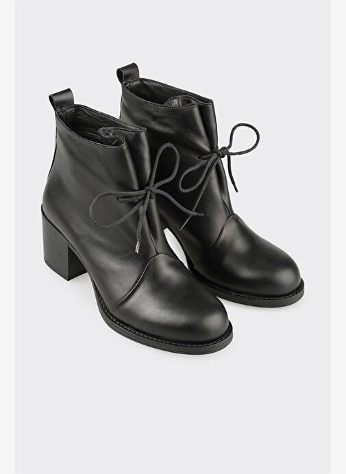 Siyah Deri Kadın Günlük Bot - Görsel 3