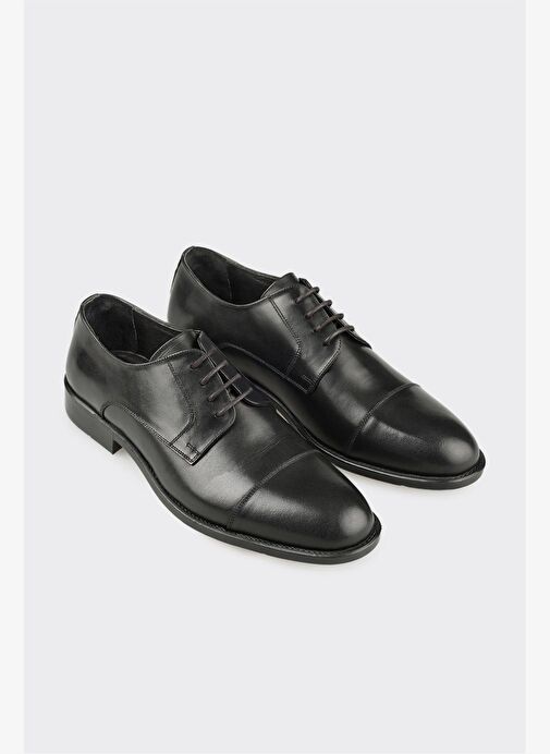 Siyah Deri Erkek Klasik Ayakkabı - Görsel 2