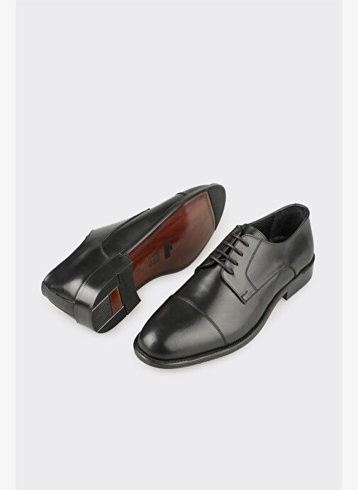 Siyah Deri Erkek Klasik Ayakkabı - Görsel 3