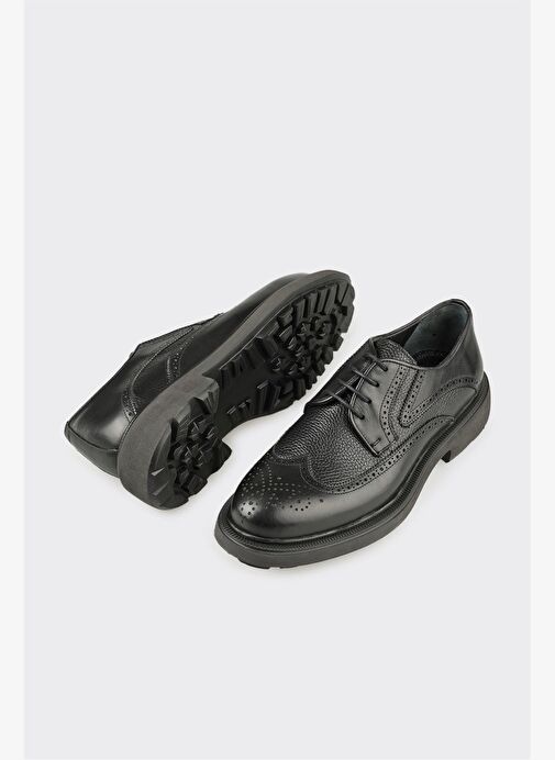 Siyah Deri Erkek Günlük Ayakkabı - Görsel 4