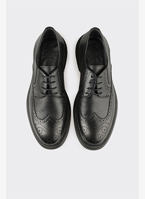 Siyah Deri Erkek Günlük Ayakkabı - Görsel 5