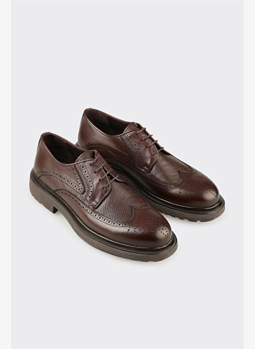 Kahve Deri Erkek Günlük Ayakkabı - Görsel 3