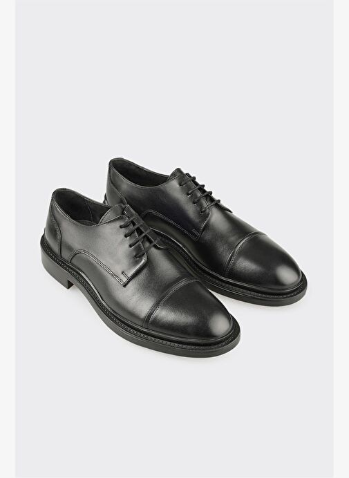 Siyah Deri Erkek Günlük Ayakkabı - Görsel 3