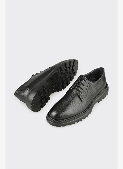 Siyah Deri Erkek Günlük Ayakkabı - Görsel 4
