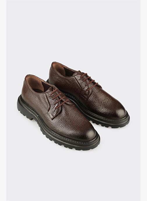 Kahve Deri Erkek Günlük Ayakkabı - Görsel 3