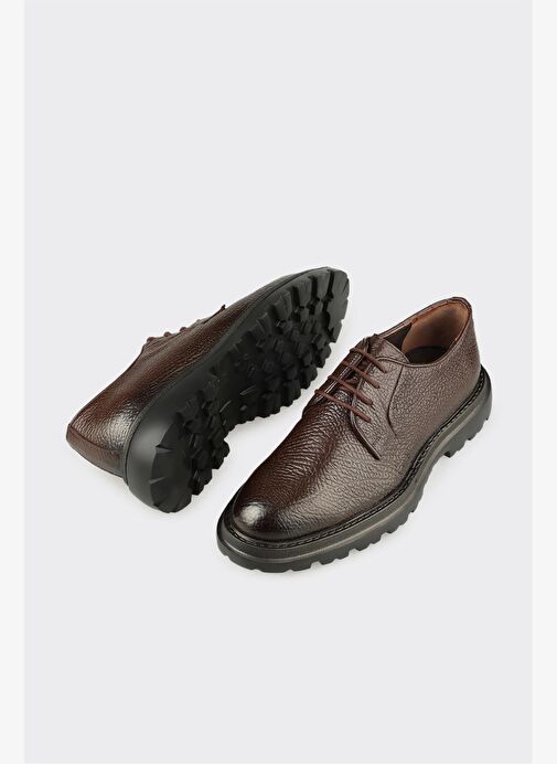 Kahve Deri Erkek Günlük Ayakkabı - Görsel 4