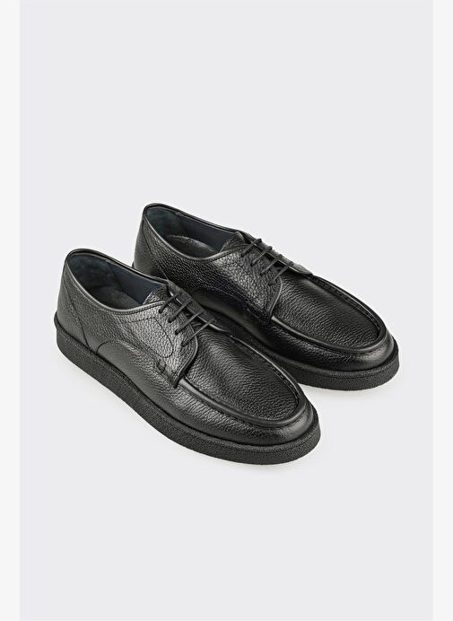 Siyah Deri Erkek Günlük Ayakkabı - Görsel 3