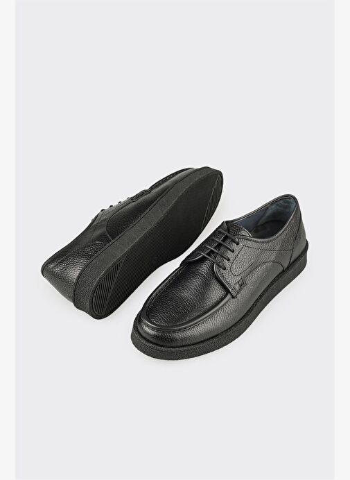 Siyah Deri Erkek Günlük Ayakkabı - Görsel 4