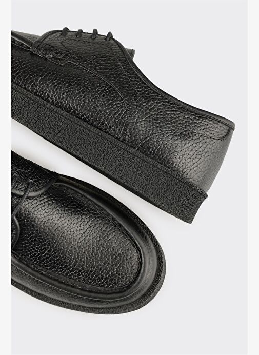 Siyah Deri Erkek Günlük Ayakkabı - Görsel 6