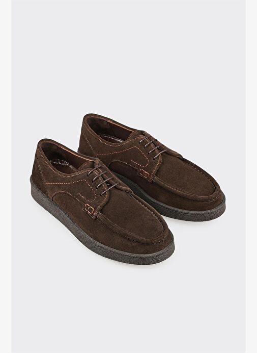 Kahve Deri Erkek Günlük Ayakkabı - Görsel 3