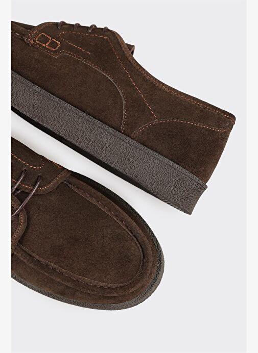 Kahve Deri Erkek Günlük Ayakkabı - Görsel 6