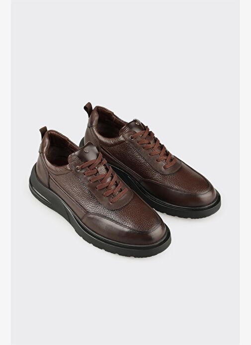 Kahve Deri Erkek Günlük Ayakkabı - Görsel 3