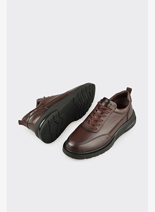 Kahve Deri Erkek Günlük Ayakkabı - Görsel 4