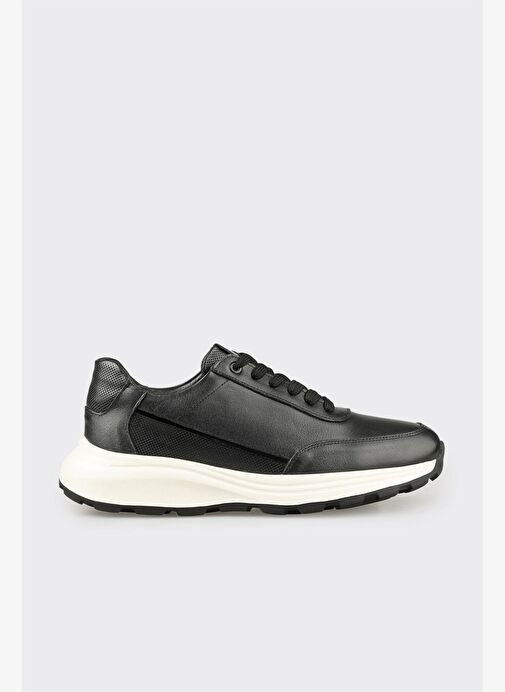 Siyah Deri Erkek Spor Ayakkabı - Görsel 2