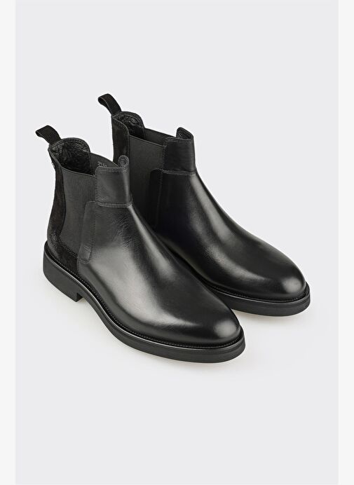 Siyah Deri Erkek Klasik Bot - Görsel 3