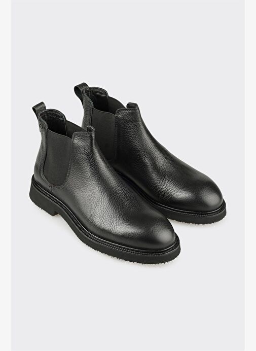 Siyah Deri Erkek Günlük Bot - Görsel 3